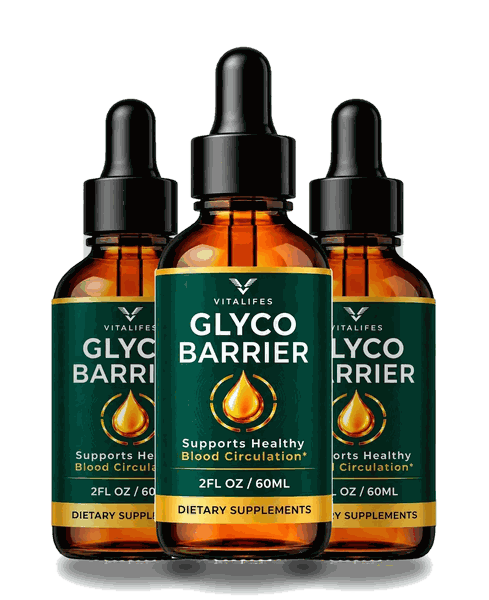 Three GlycoBarrier dropper bottles